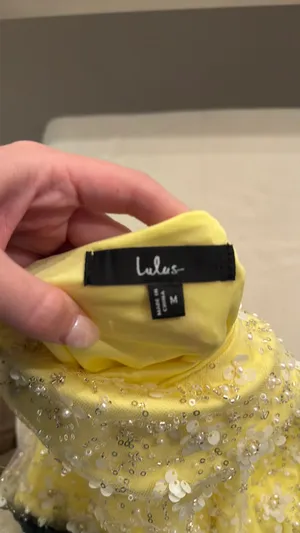 Lulus yellow sequin dress thumbnail 3