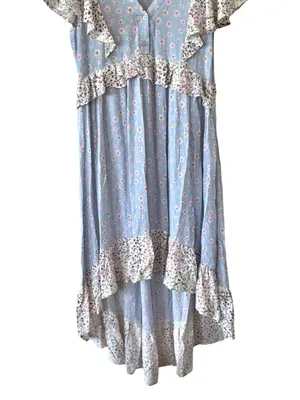 WONDERLY Floral Prairie Boho High Low Maxi Dress Size L NEW thumbnail 4