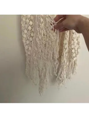 It’s Our Time Cream Boho Festival Prairie Western Crochet Fringe Bottom thumbnail 3
