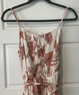 Mine White and Pink Floral Tiered Maxi Dress thumbnail 2