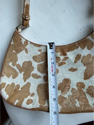 Urban Outfitters Brown and White Cow Print Shoulder Bag thumbnail 6