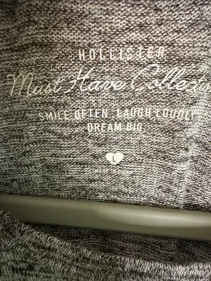 Hollister Heathered Gray Long-Sleeve Crew Pullover thumbnail 2
