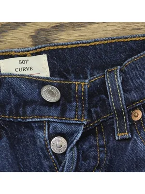 NEW Levi's 501 Curve Stretch Jeans Button Fly Dark Blue 25x30 thumbnail 6