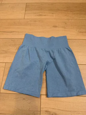 NVGTN Seamless Biker Shorts Blue Medium High Rise Workout Gym Large thumbnail 2