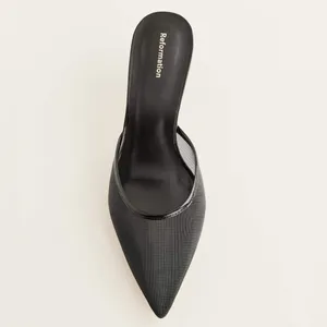 Reformation Wilda Kitten Heel size 11 Black Mesh sold out! thumbnail 6