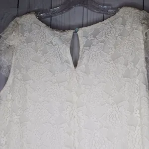 Umgee Bohemian Chic V-Neck Cottagecore Lace Mini Dress in Cream NWT thumbnail 10