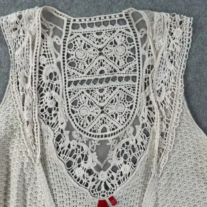 Red Camel Crochet Knit Sleeveless Open Top Women's X-Small Beige Boho Y2k thumbnail 5