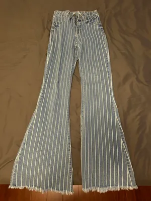 Striped Flare Jeans Multi Size XS thumbnail 1