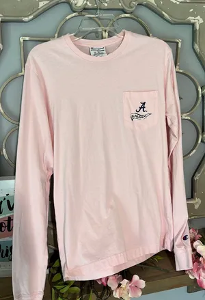 Champion University Of Alabama Pink Tshirt Cotton Long Sleeve Tee Womens Small thumbnail 6