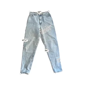 VTG Gap Blue Jeans No. 9 Reverse Fit RVS Sz 10/34 Light Wash High Rise Baggy Fit thumbnail 9