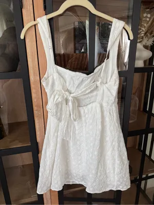 Princess Polly Xanthus Embroidered Mini Dress White eyelet embroidered bow thumbnail 4
