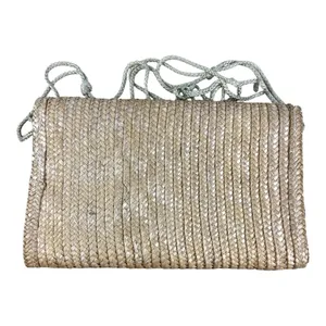 Vintage Woven Straw Crossbody Bag Tan Envelope Flap Boho Summer Hong Kong thumbnail 7
