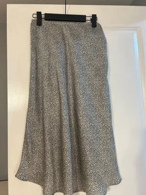 Black & White Midi Skirt Gray thumbnail 2