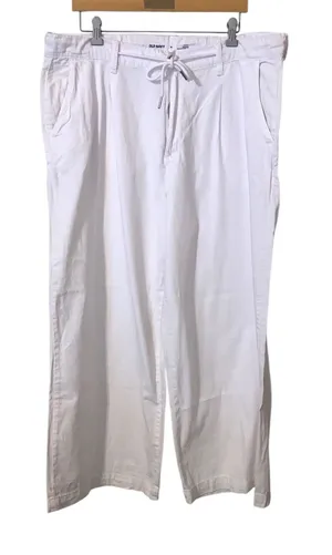 Old Navy White High Rise Drapey Drawcord Wide Leg Pants thumbnail 1