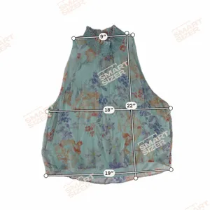 Alice + Olivia Annmarie Floral Smocked High Neck Tank Top Blue Multi Size S thumbnail 9