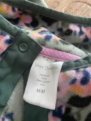 Vera Bradley Floral Fleece Pull Over with Snap Collar Size Medium thumbnail 4