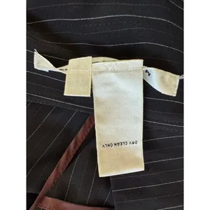 Vintage ‘90s Max Studio Black Pinstripe Pleated Knee Length Skirt w/ Belt Loops thumbnail 9