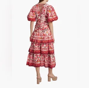 Farm Rio Romantic Orchard Tiered Midi-Dress thumbnail 2