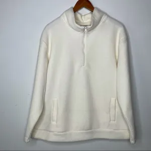 Koolaburra by Ugg‎ Sueded Jersey Back Sherpa 1/4 Zip Pullover Ivory Xlarge thumbnail 2