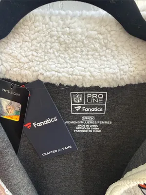 Fanatics Gray and White Sherpa-Lined Zip Hoodie thumbnail 3