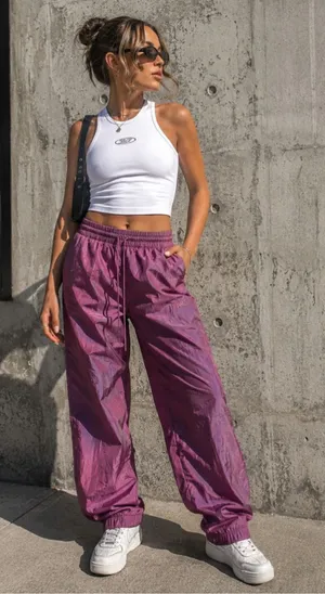 K*Swiss Women's Y2K Track Pants Zip Bottoms Drawstring Waist Size M (b9) thumbnail 1