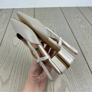Journee Collection Paislee Women's Square Toe Slingback Flats 6.5 Beige $85 thumbnail 3
