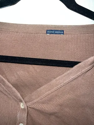 Brandy Melville brown button long sleeve thumbnail 2