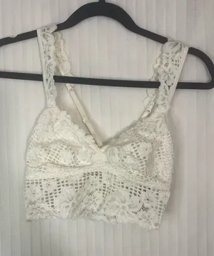 aerie Cream Crochet Lace Bralette thumbnail 1
