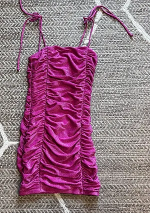 Jump Glitter Square Neck Ruched Dress Sz M thumbnail 1