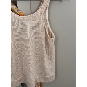 Blu Pepper Womens Cream Knit Tank Top Paisley Scarf Tie Detail Boho Sleeveless S thumbnail 4