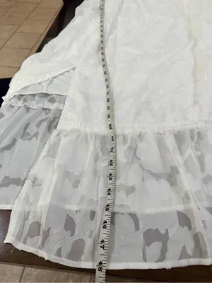 NWT Pinup Fashion White Dress 16W Plus Size Smocked Tiered Midi Puff Sleeve thumbnail 7