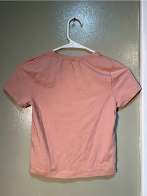Florence by Mills Women's Sz Small Baby Shrunken Tee Mahogany Beige Brown Cotton thumbnail 5