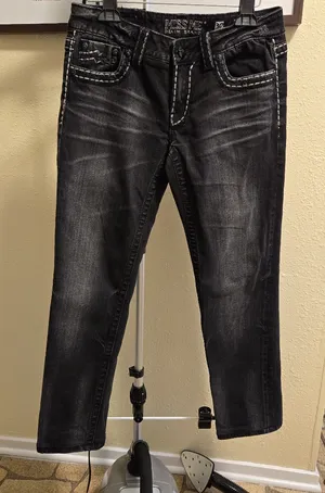 Miss Me Capri Sunny Skinny Black Denim Jeans Size 30 thumbnail 1