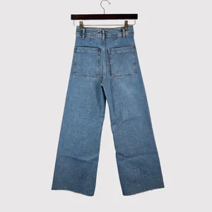 ZARA Womens Jeans Blue Denim High Rise Wide Leg Baggy Zip Fly Medium Wash Size 2 thumbnail 2