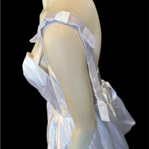 Elegant Satin Sweetheart Neckline Short Wedding Dress 10 White NWOT thumbnail 5