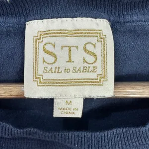 Sail to Sable Navy Fringe Tank Top‎ M Preppy Coastal Resort Euro Luxury Nautical thumbnail 2