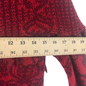 Knox Rose Women's Size‎ Small Red Damask Boho Peasant Long Sleeve Sweater thumbnail 7