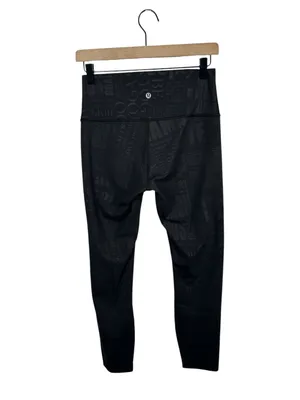 Lululemon Wunder Under‎ 25 Leggings 8 20YR Manifesto Embossed Black Luxtreme thumbnail 4