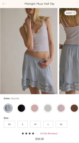 Free people midnight muse half slip green thumbnail 2