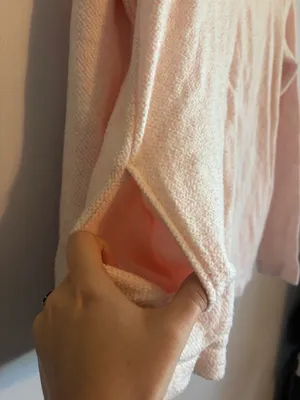 J. Crew Light Pink Fleece Pullover Cowl Neck Knit Long Sleeve Sweater Top thumbnail 7