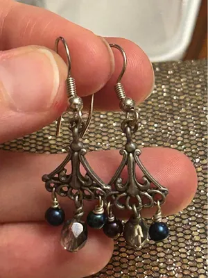 Earrings silver plated 1 pair h60 3.24g thumbnail 1