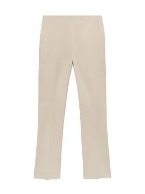 Mango Cotton Linen Flared Pants Beige Size 8/Large thumbnail 4