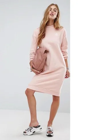 Adidas Pastel Pink Sweat Dress thumbnail 5