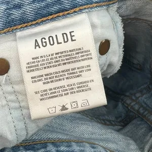 Agolde Riley High‎ Rise Straight Crop Jeans Denim Shatter Wash Blue Size 24 thumbnail 12