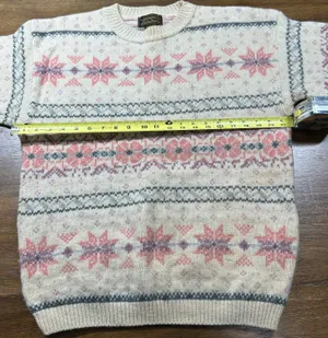 Eddie Bauer Vintage Fair Isle Nordic Floral Country Sweater Granny Wool Size M thumbnail 3