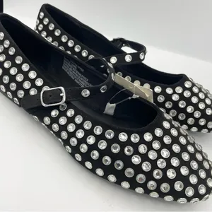 A New Day Issa rhinestone black mary jane ballet flats women’s Size 9 1/2 thumbnail 4