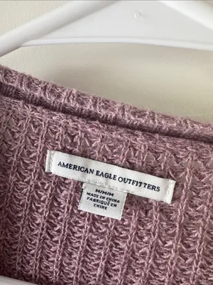 American Eagle Outfitters Dusty Mauve Open-Front Knit Cardigan / C74 thumbnail 2