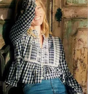 Sezane Charlina Blouse Checkered Blouse - 38 thumbnail 1