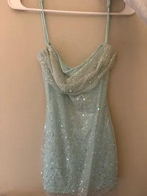 Lucy in the Sky Mini Dress Sequin Blue thumbnail 3