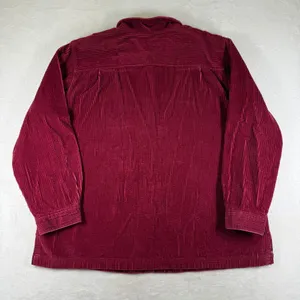 LL Bean Womens XL Maroon Flannel Lined Corduroy Button Front Shirt 273275 thumbnail 8